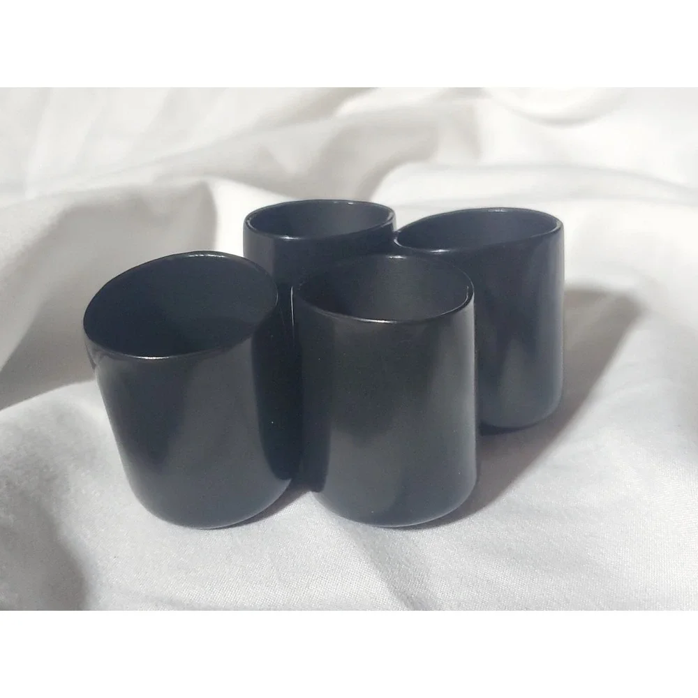 End Cap Plastic Round Rubber Hole Plugs, Black Vinyl 1 1/4 x 1 1/2 In (4 Pack)